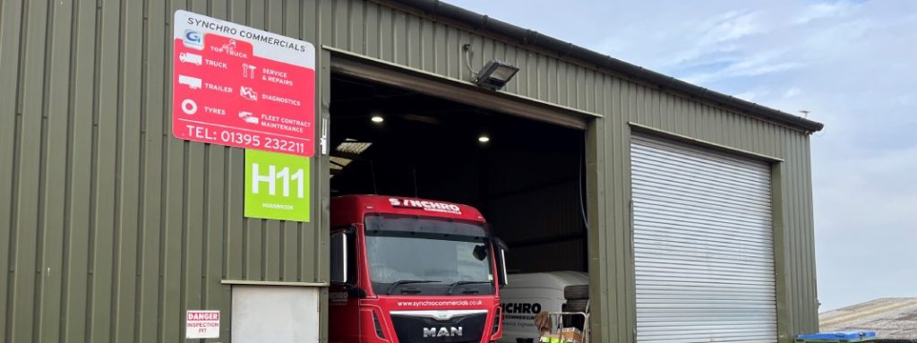 Front view of Synchro's commercial workshop